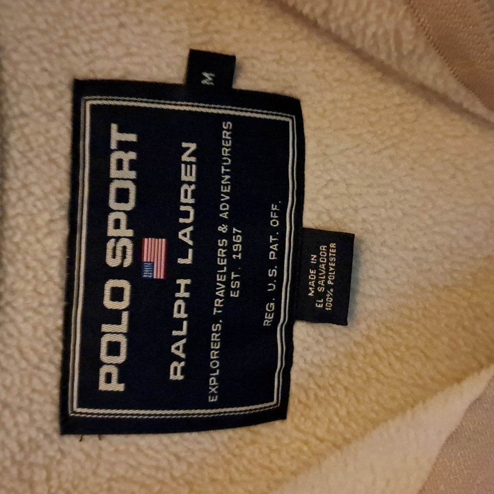 Polo Sport Fleece Pullover Tan Sz M - Picture 2 of 9